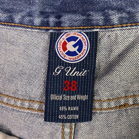 Y2K G Unit Denim Jean Shorts Men's Size 38 Blue Baggy Cotton Vintage Carpenter - Picture 9 of 15